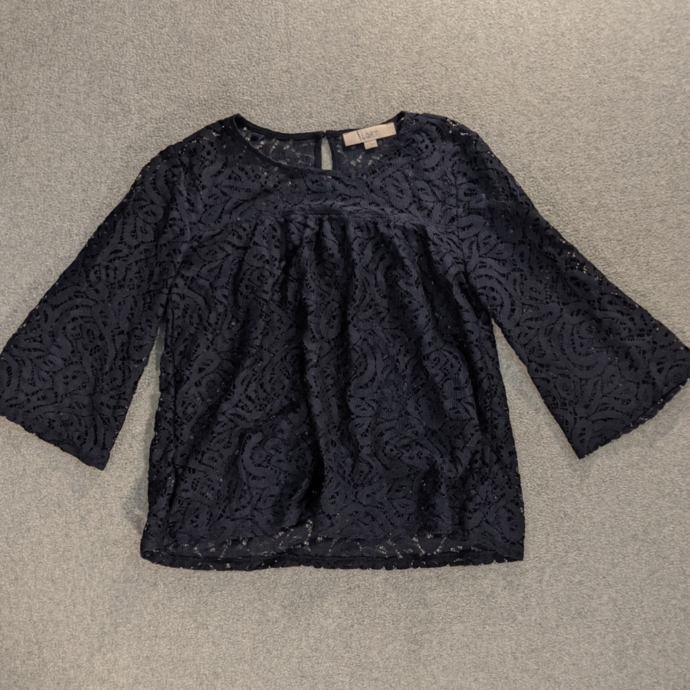 Loft navy lacy top